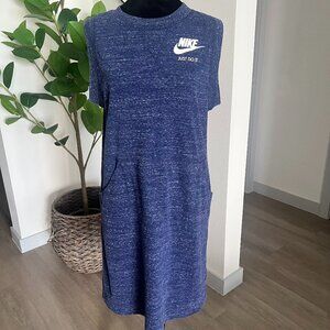 Nike Sleeveless Heather Blue Athleisure Dress With Pockets Size Large Casual
